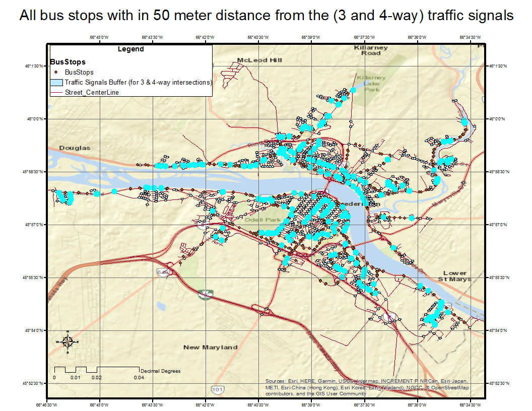 Using GIS to analyse the transit service in Fredericton