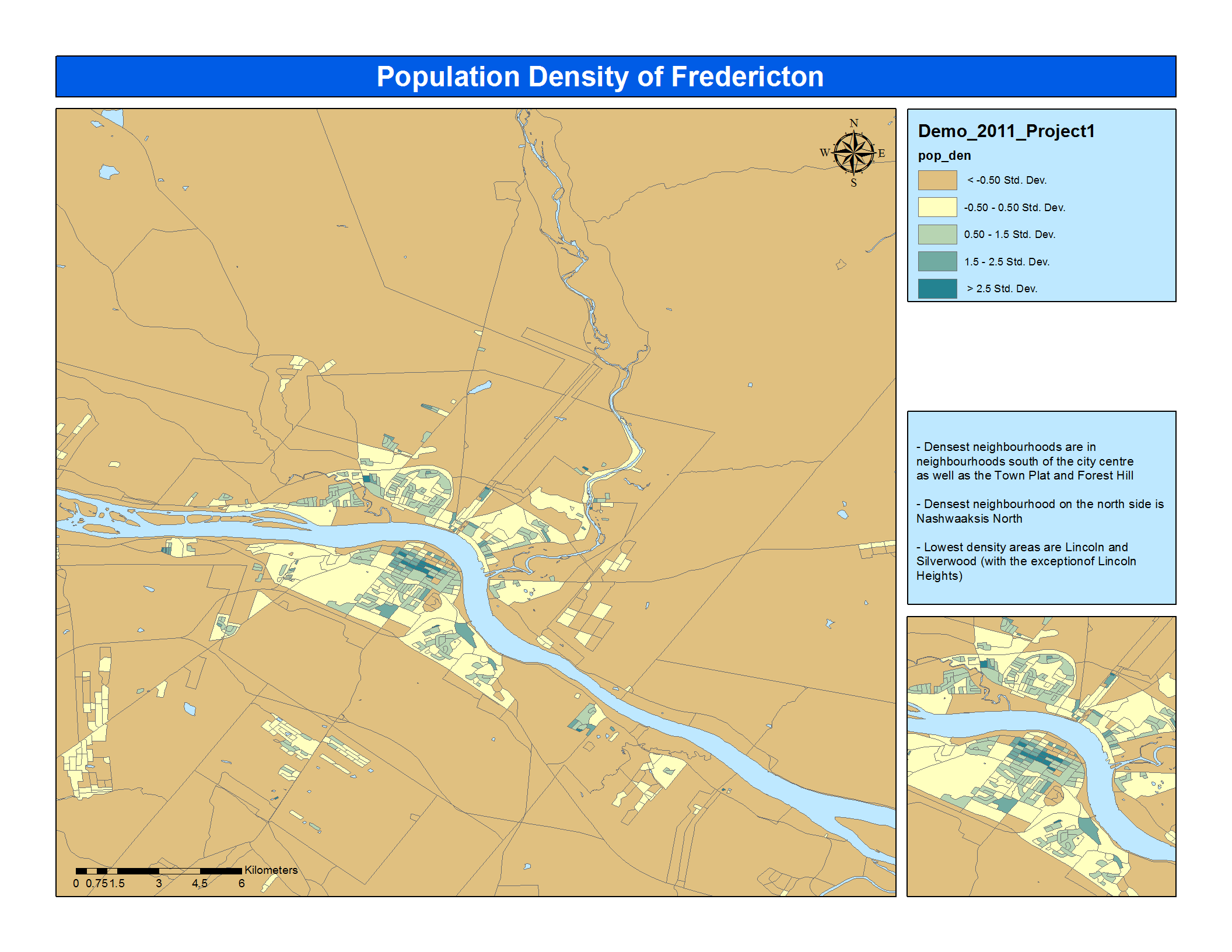 Using GIS to analyse the transit service in Fredericton